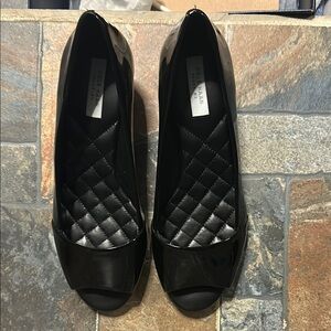 Cole Haan Black Peep-Toe Heels